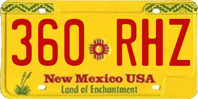 NM license plate 360RHZ