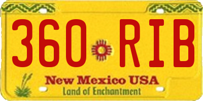 NM license plate 360RIB