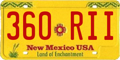 NM license plate 360RII