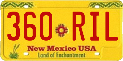 NM license plate 360RIL