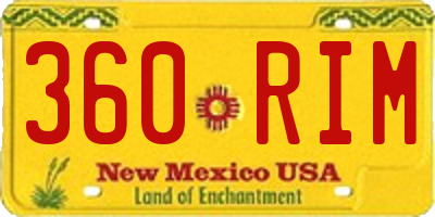 NM license plate 360RIM