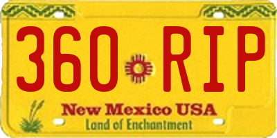 NM license plate 360RIP