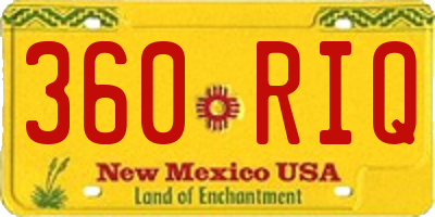 NM license plate 360RIQ