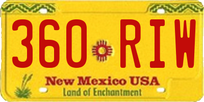 NM license plate 360RIW