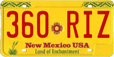 NM license plate 360RIZ