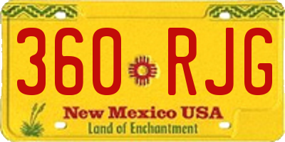 NM license plate 360RJG