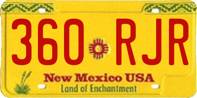 NM license plate 360RJR