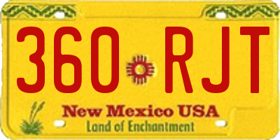 NM license plate 360RJT