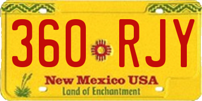 NM license plate 360RJY