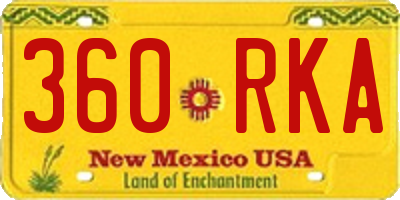 NM license plate 360RKA
