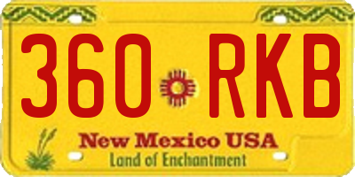 NM license plate 360RKB
