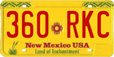 NM license plate 360RKC