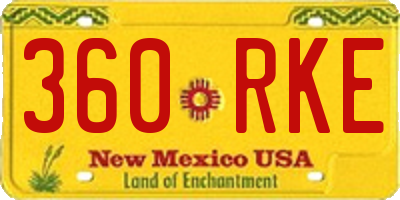 NM license plate 360RKE