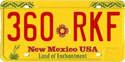 NM license plate 360RKF