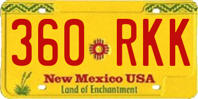 NM license plate 360RKK