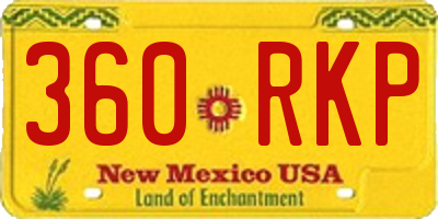 NM license plate 360RKP