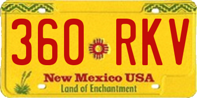 NM license plate 360RKV