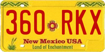 NM license plate 360RKX
