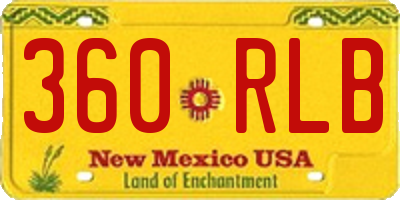 NM license plate 360RLB