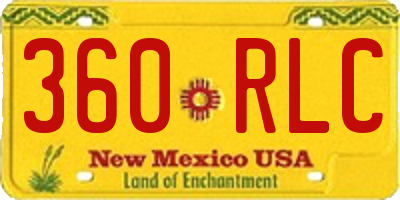 NM license plate 360RLC