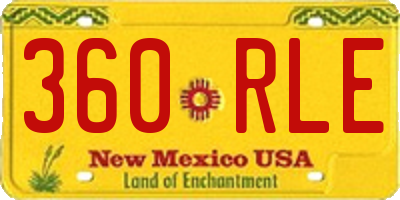 NM license plate 360RLE