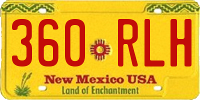 NM license plate 360RLH