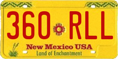 NM license plate 360RLL