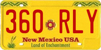 NM license plate 360RLY