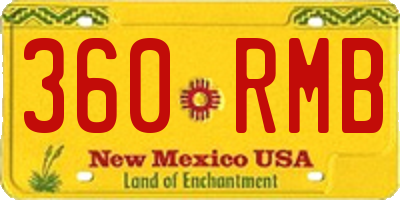 NM license plate 360RMB