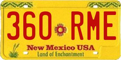 NM license plate 360RME