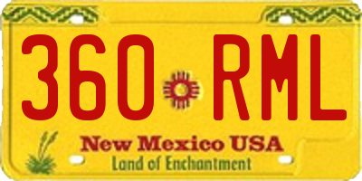 NM license plate 360RML