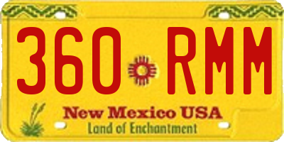 NM license plate 360RMM