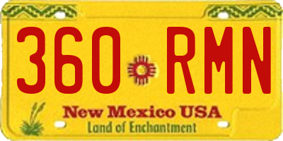 NM license plate 360RMN