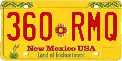 NM license plate 360RMQ