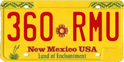 NM license plate 360RMU
