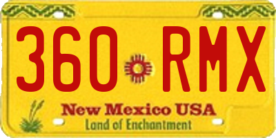 NM license plate 360RMX