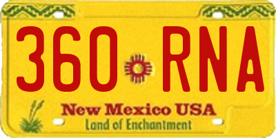 NM license plate 360RNA