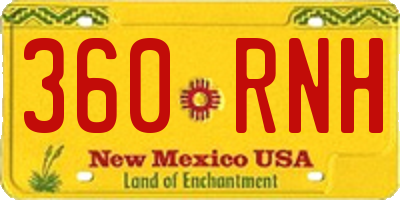 NM license plate 360RNH