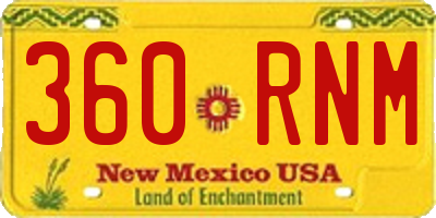 NM license plate 360RNM