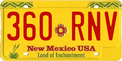 NM license plate 360RNV