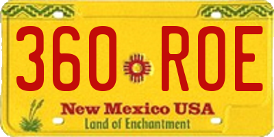 NM license plate 360ROE