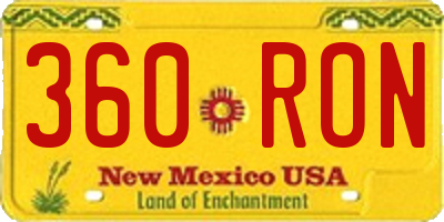 NM license plate 360RON