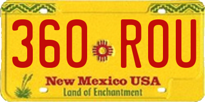 NM license plate 360ROU