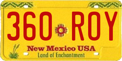 NM license plate 360ROY