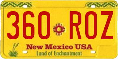 NM license plate 360ROZ