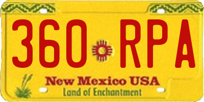 NM license plate 360RPA