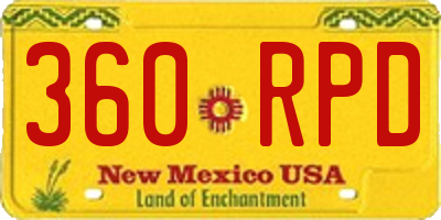 NM license plate 360RPD