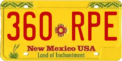 NM license plate 360RPE