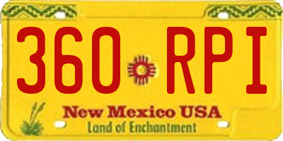 NM license plate 360RPI