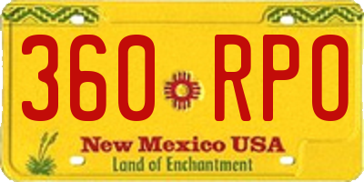 NM license plate 360RPO